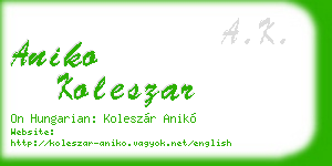 aniko koleszar business card