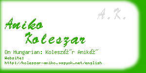 aniko koleszar business card